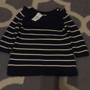 Stripe Ruffle Sweater Dress